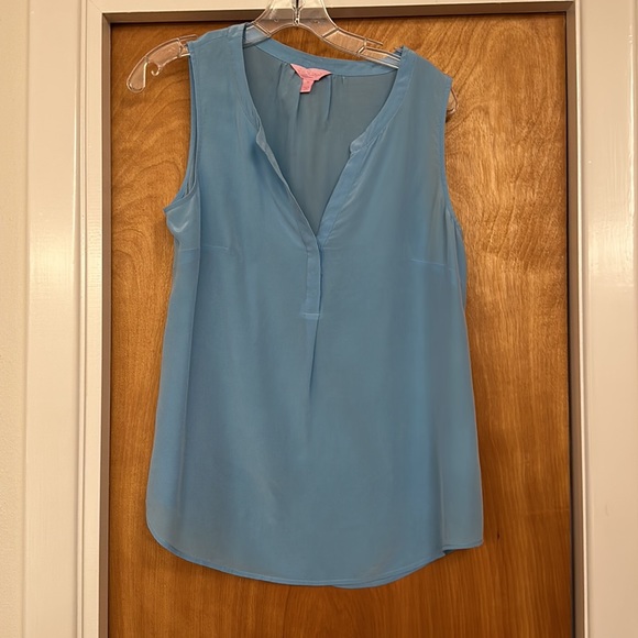 Lilly Pulitzer Stacy Top Size Medium silk blue - Picture 3 of 6